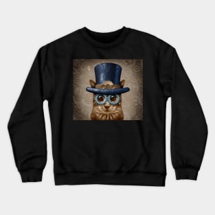 Steam Punk Vintage Cat Crewneck Sweatshirt